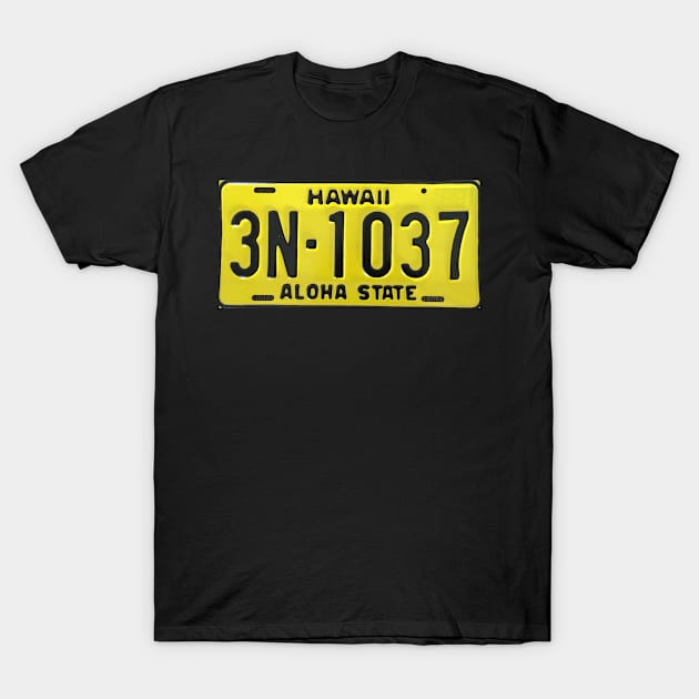 Hawaii Aloha State Licence Plate T-Shirt by Andyt